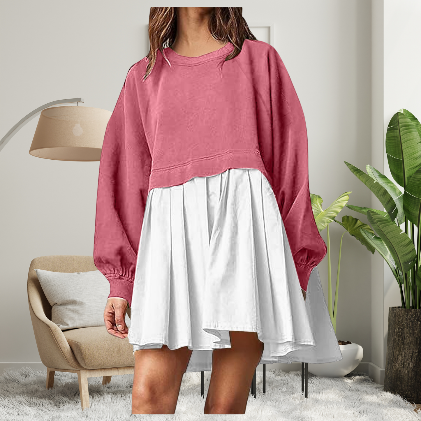 KARIYAH™ - Cozy Loose-Fit Long Sleeve Midi Dress