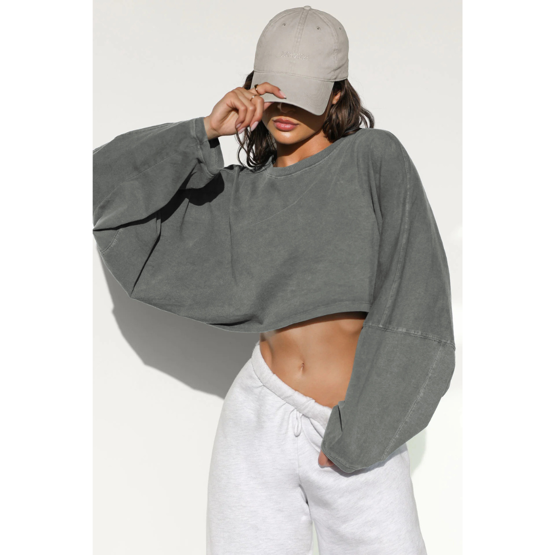 SKYE™ - Casual Cropped Pullover Sweatshirt