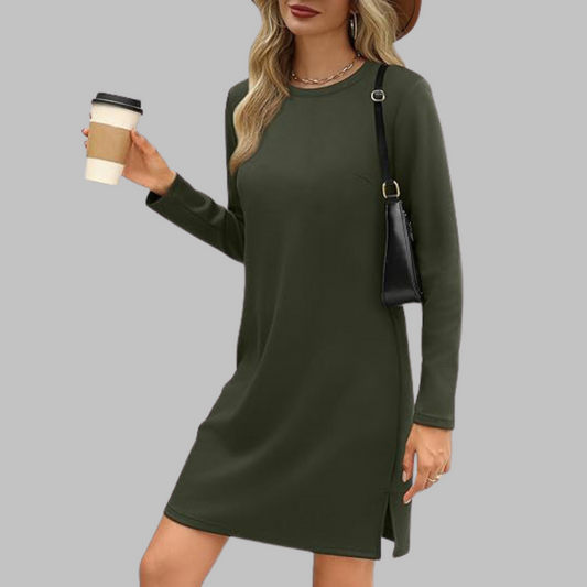 TATLO™ - Casual Long Sleeve Round Neck Mini Dress