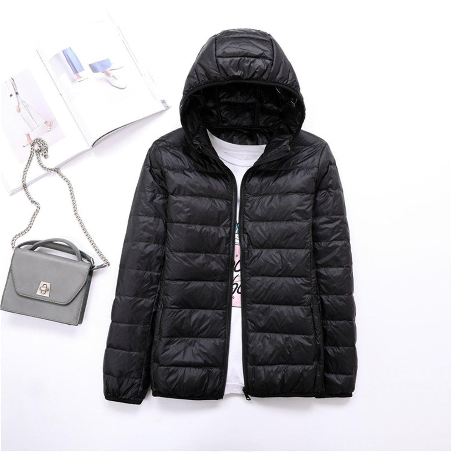 LIYANNA™ - Comfy Plus Size Lightweight Hooded Long Sleeve Puffer Jacket