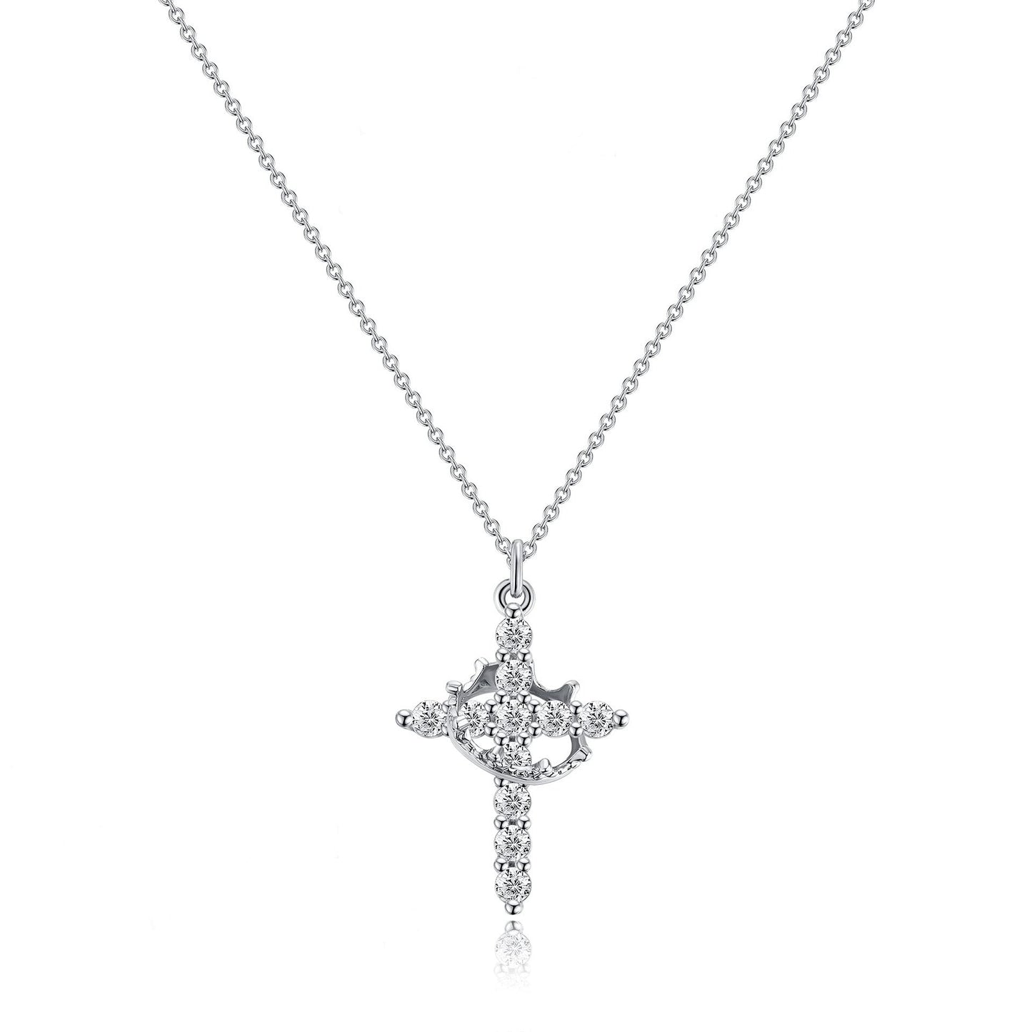 CLARISSE™ – Classic Cross & Crown Necklace