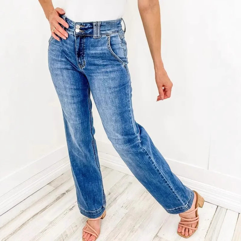 TALLIS™ – Comfy Double Down Wide Leg Jeans