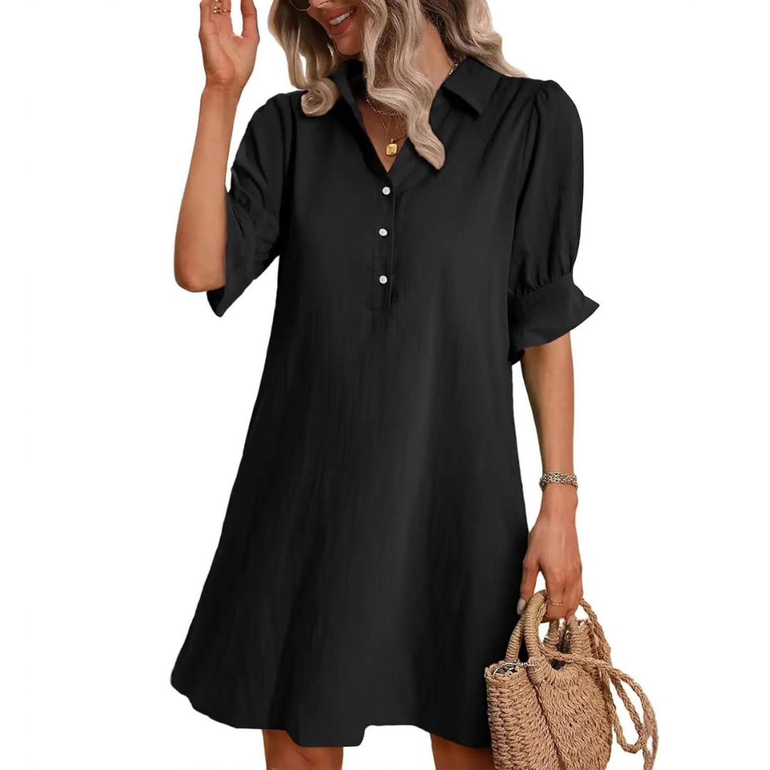 FRANCHESCA™ - Casual Button Down Shirt Dress