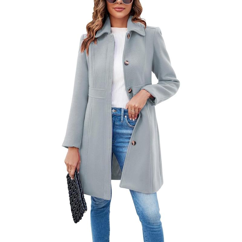VIVIAN™ - Elegant Long Sleeve Single-Breasted Overcoat for Office Wear