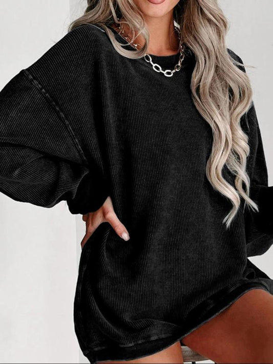 ADELE™ - Casual Drop Shoulder Pullover Sweatshirt