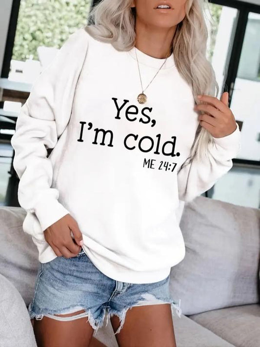 KAYLEE™ - Casual Slogan Print Pullover Sweatshirt
