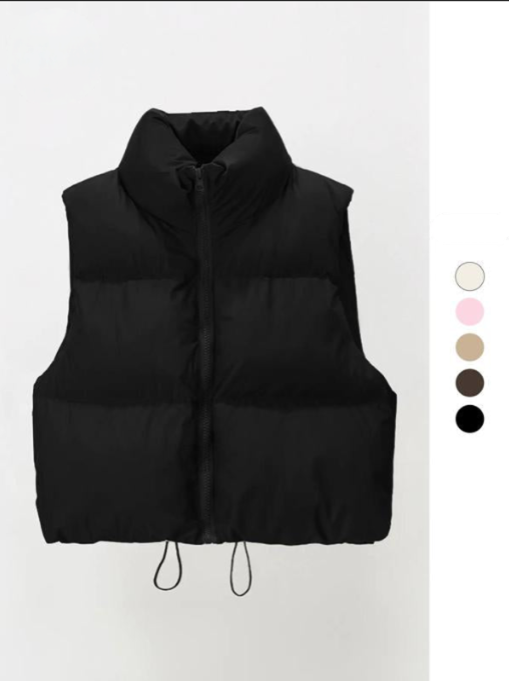 ZARA™ - Casual Stand Collar Cropped Zip Coat for Cold Weather